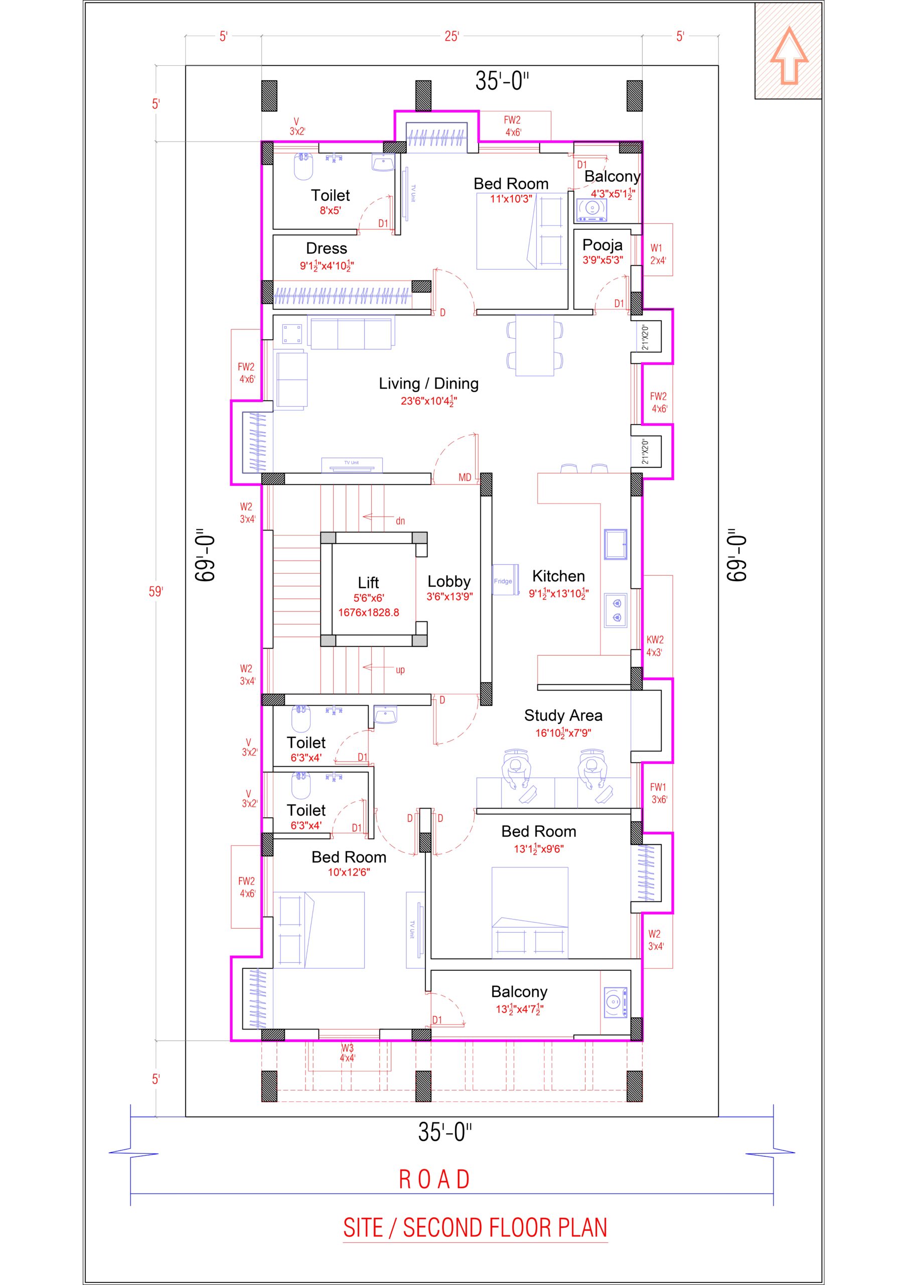 3.5BHK Entire 2nd Floor